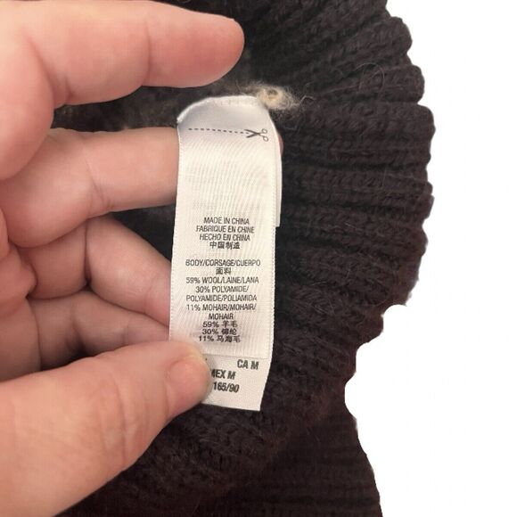 Juicy Couture Mohair Wool FAIR AISLE V NECK CARDIGAN Button Front Size M BROWN - Picture 6 of 6